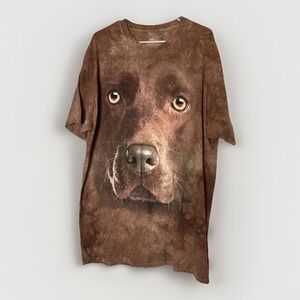 Vintage The Mountain Shirt Mens Y2K 2XL Graphic‎ Dog Tie Dye Cotton Big Print